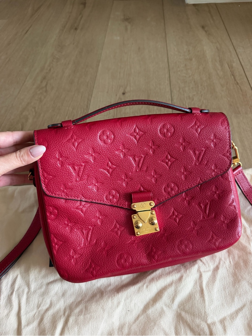 Louis Vuitton Pochette Metis Red Monogram Crossbody Bag